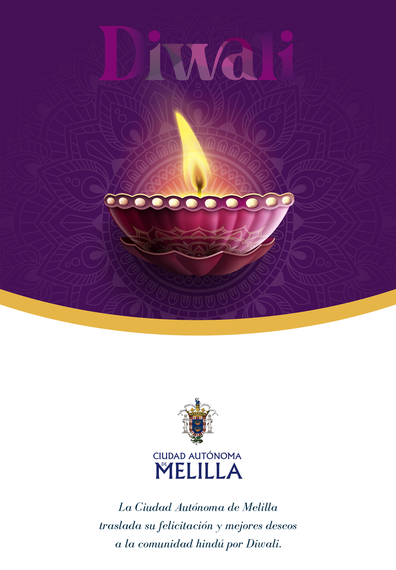 Cartel Feliz DIWALI Melilla 2025