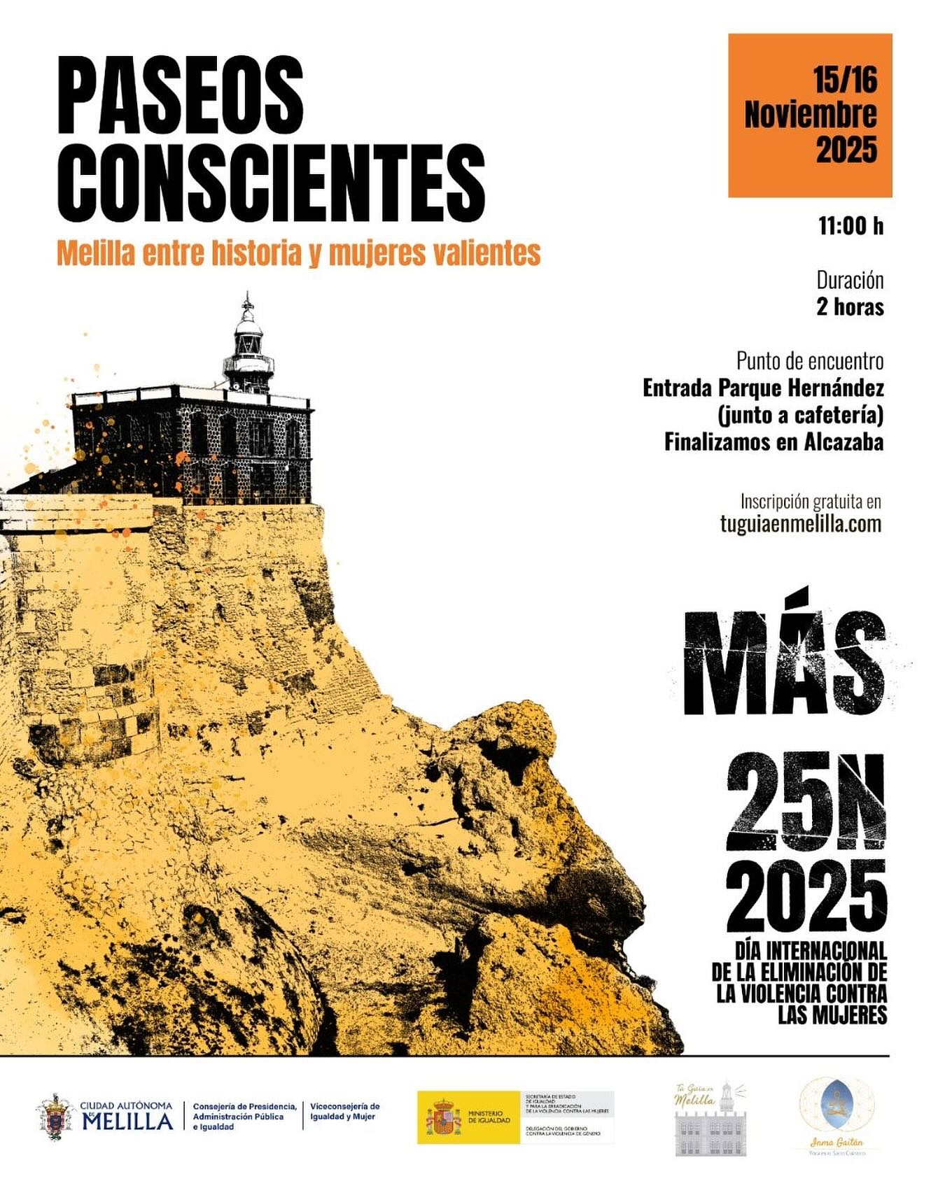 Cartel Paseos Conscientes - Melilla entre historia y mujeres valientes