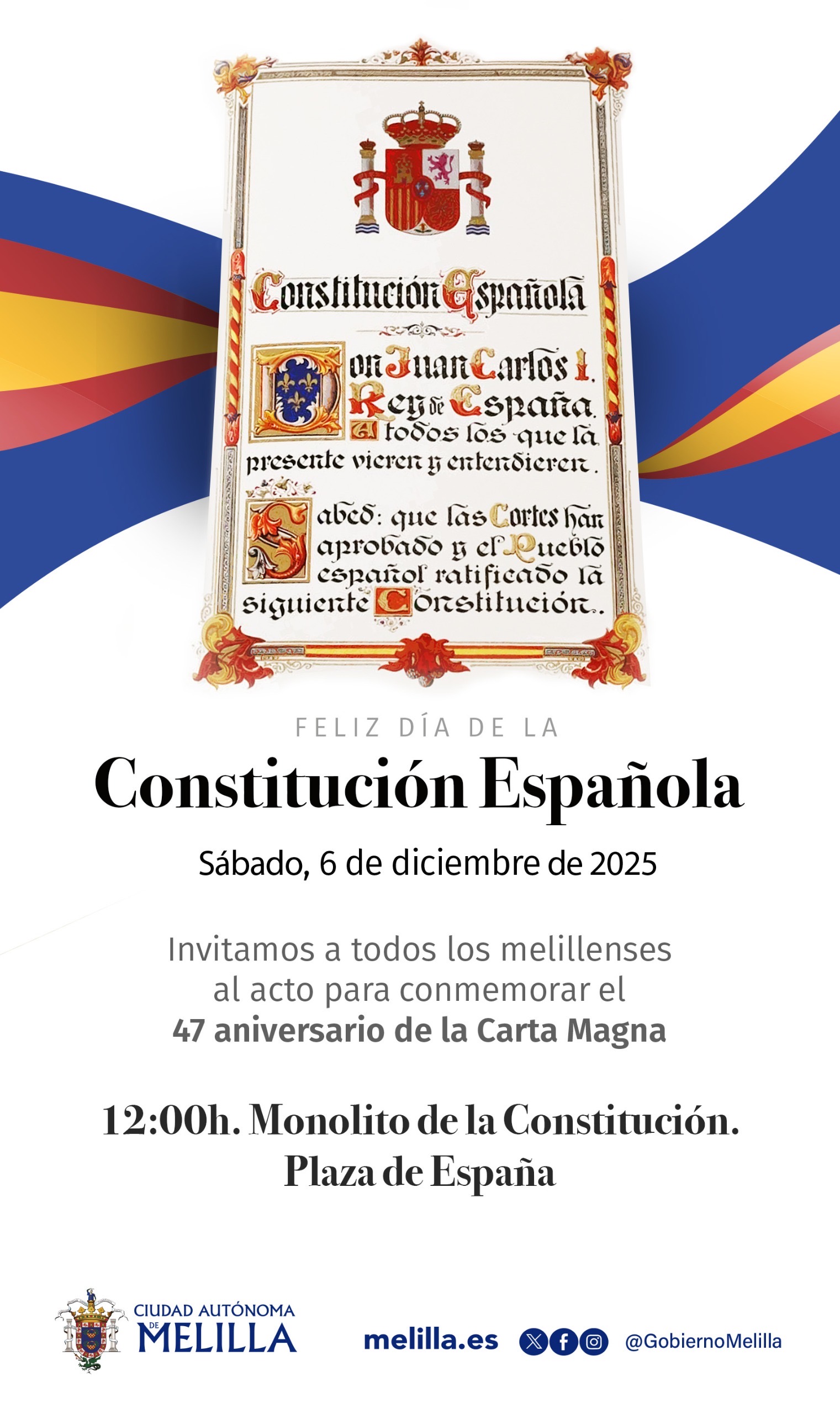 CARTEL Actos conmemorativos por el Da de la Constitucin Espaola 2025