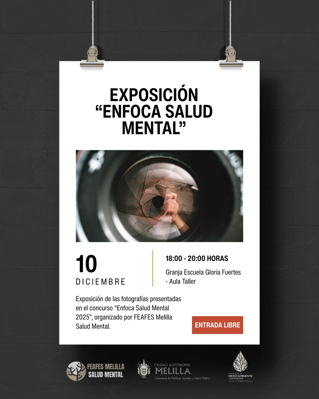 CARTEL Exposicin 'Enfoca Salud Mental' - Granja Escuela Gloria Fuertes