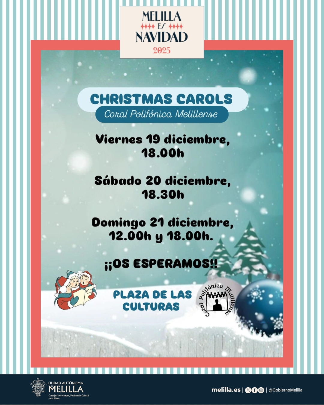 CARTEL Melilla es Navidad 2025 - Nuevas fechas Christmas carols 