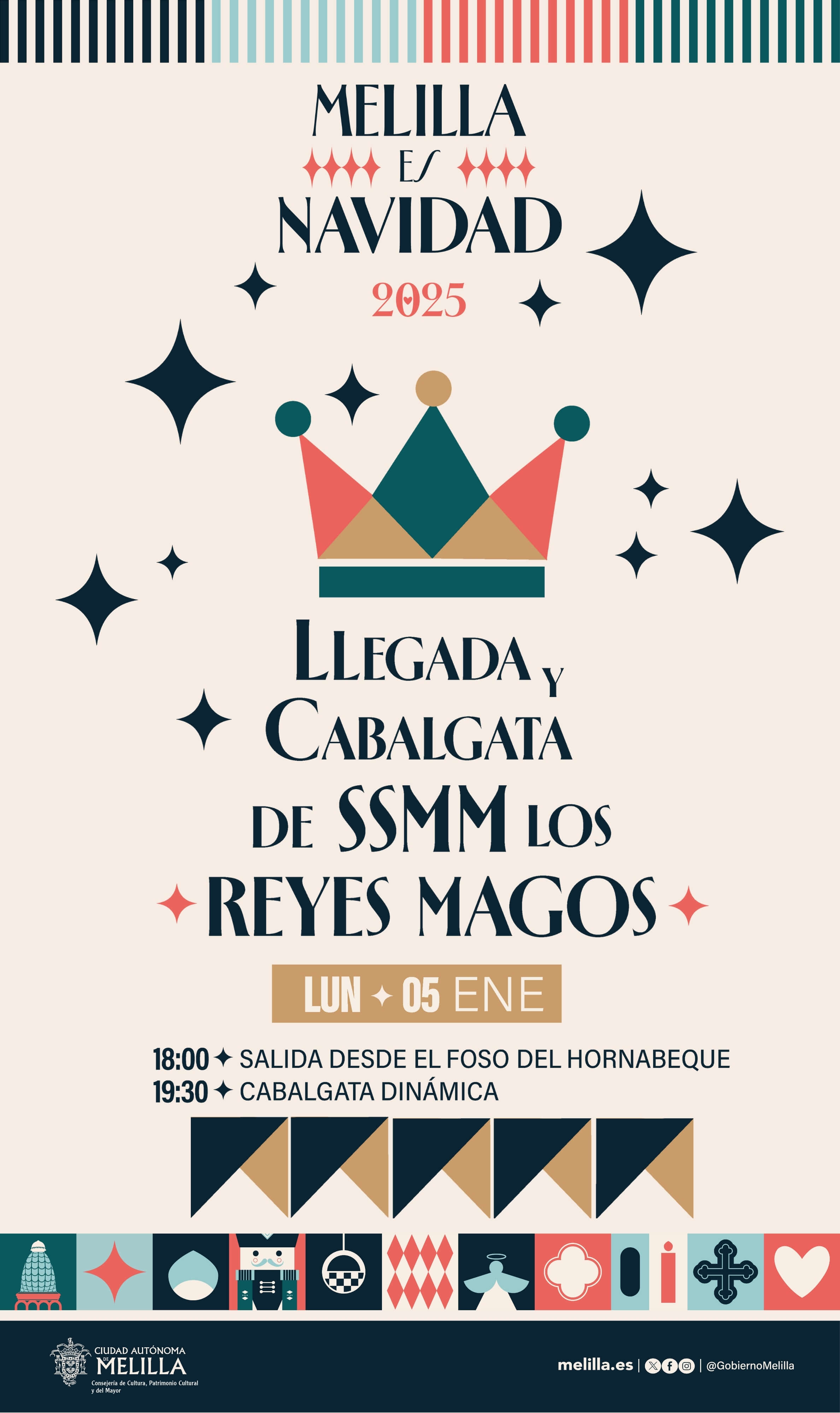 Cartel Melilla es Navidad - Cabalgata de los Reyes Magos 2026