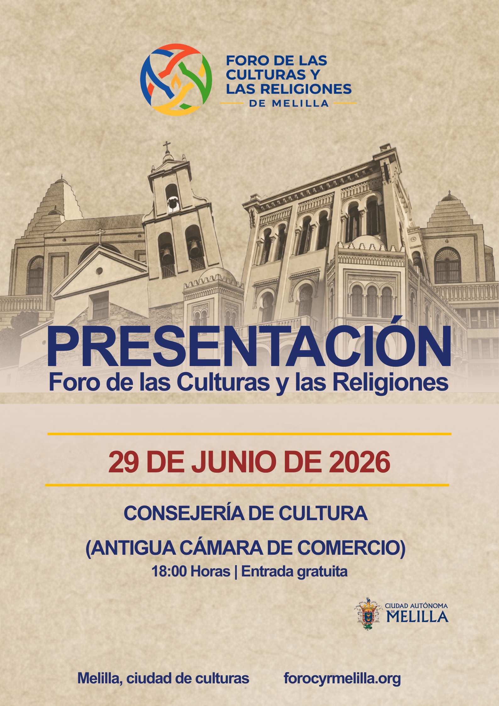 Cartel Primer Encuentro del Foro de las Culturas y las Religiones