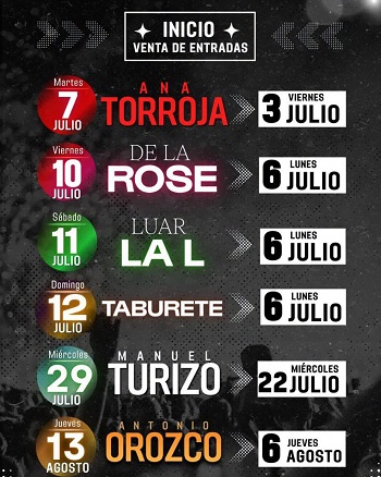 CULTURA INICIA EL VIERNES LA VENTA ESCALONADA DE ENTRADAS PARA LOS CONCIERTOS DEL VERANO 2026