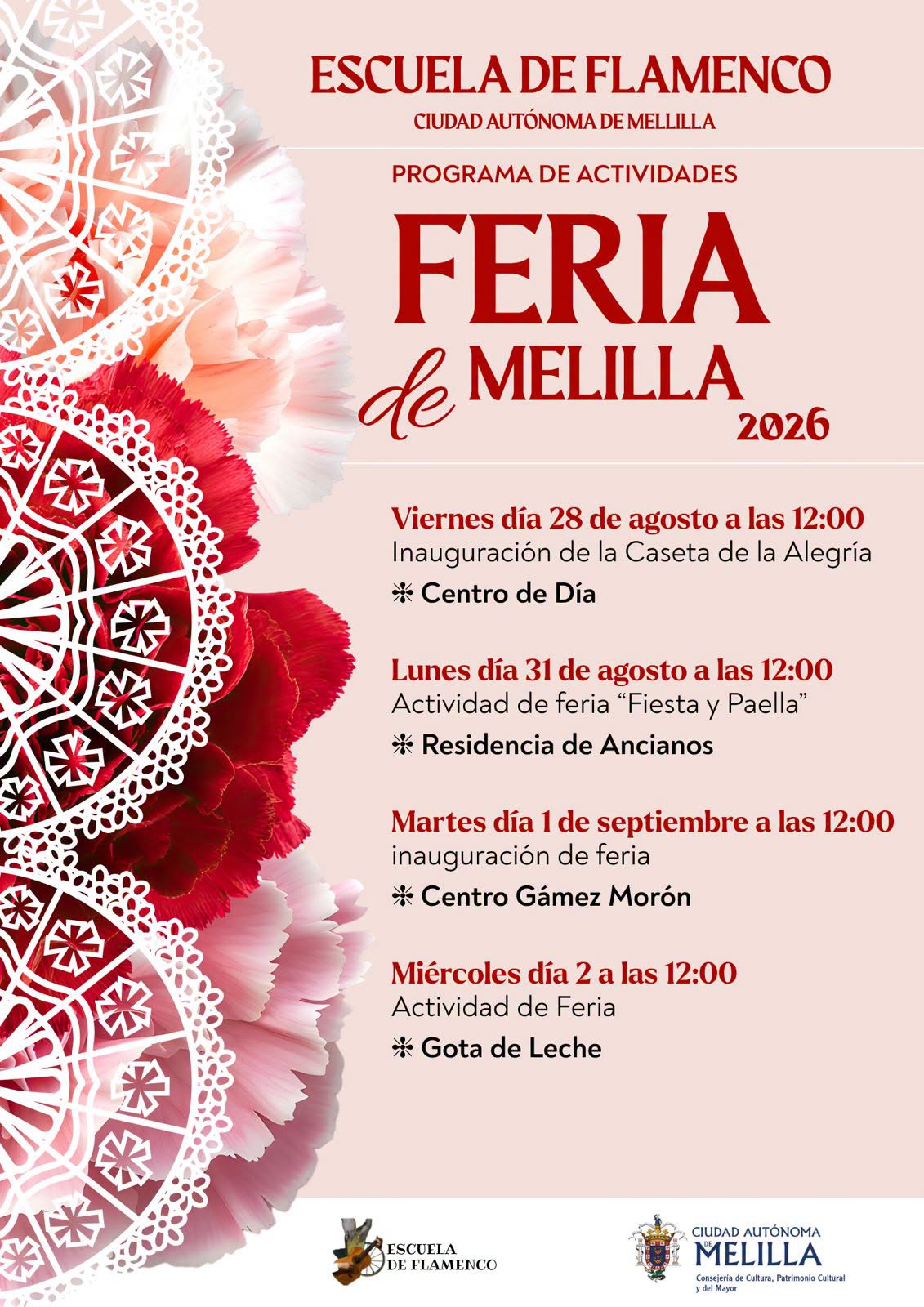 CARTEL Programa de actividades de la Escuela de Flamenco de Melilla - Feria 2026