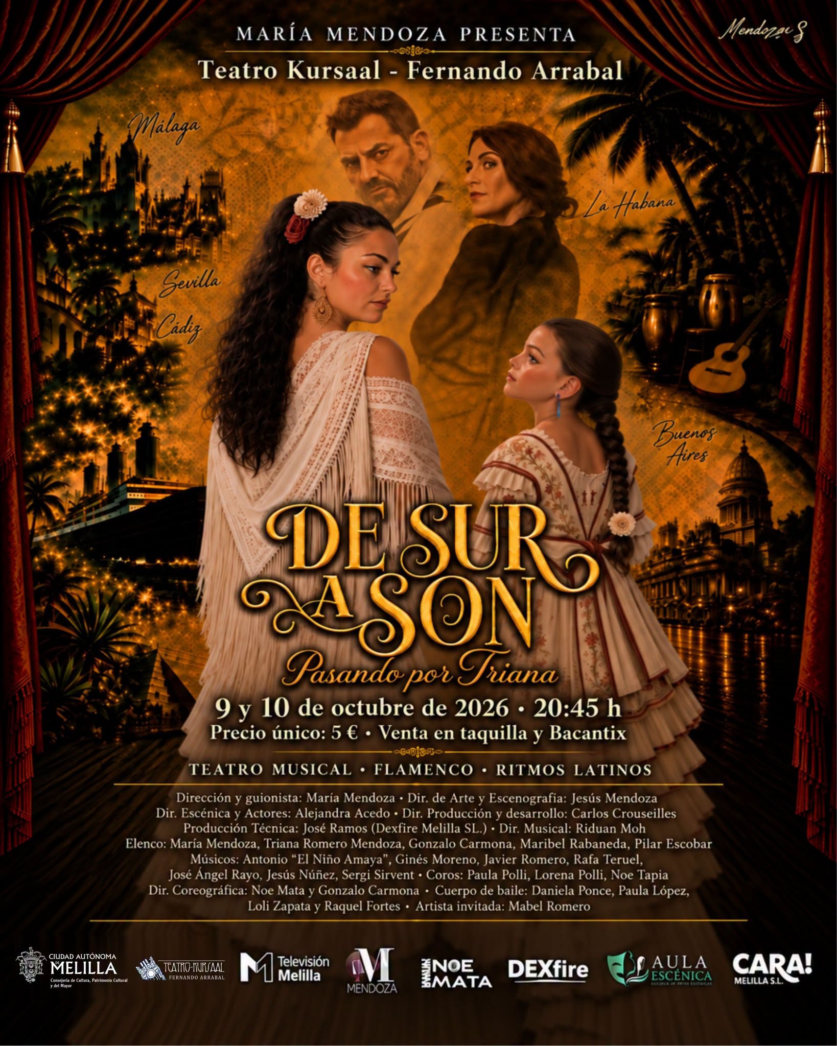Cartel Teatro Kursaal - De Sur a Son, Pasando por Triana
