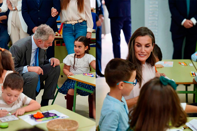 LOS REYES REALIZAN UNA VISITA OFICIAL AL COLEGIO 'PINTOR EDUARDO MORILLAS'