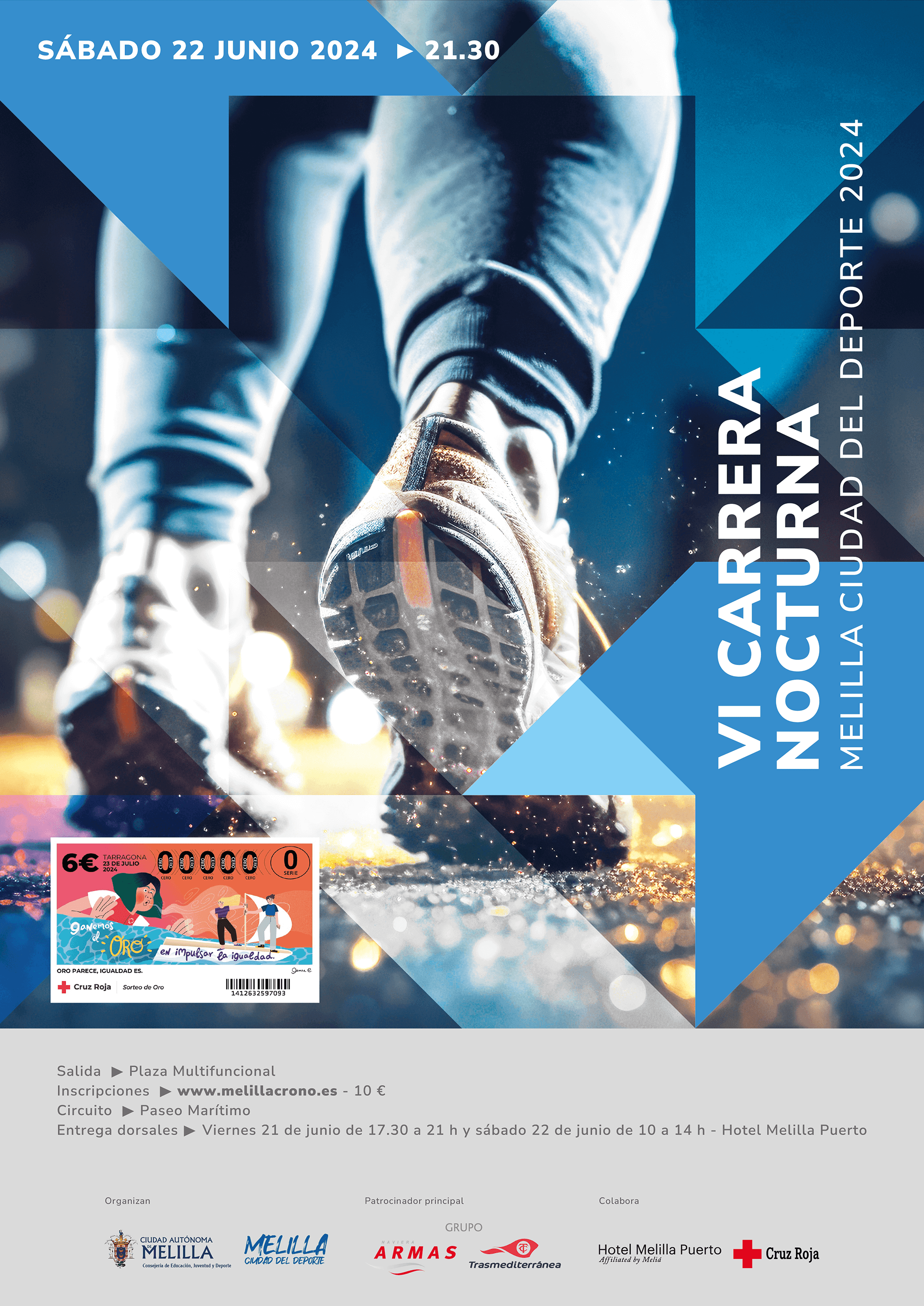 Cartel VI Carrera Nocturna Melilla Ciudad del Deporte 2024