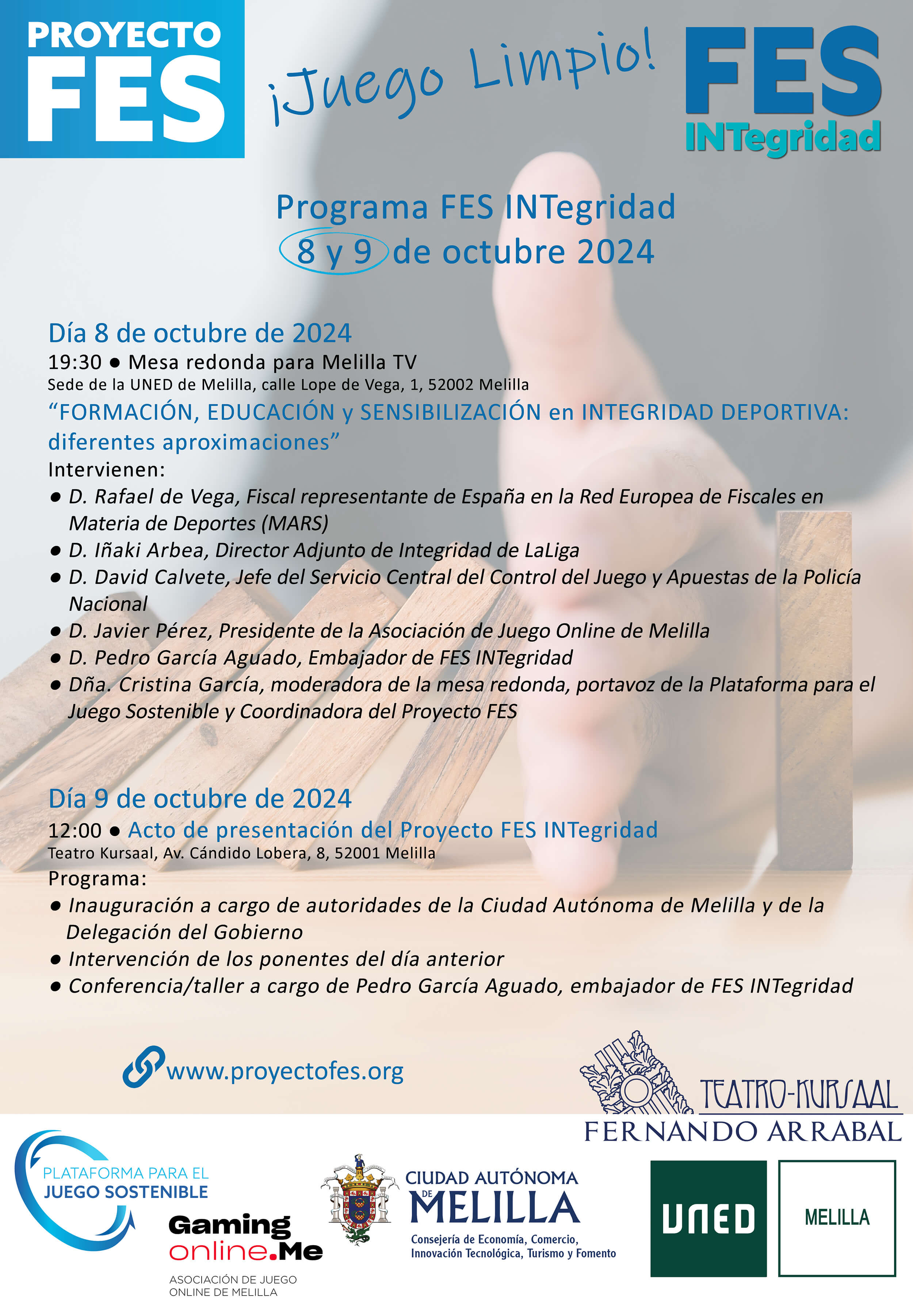 Cartel Programa FES INTegridad Juego Limpio!