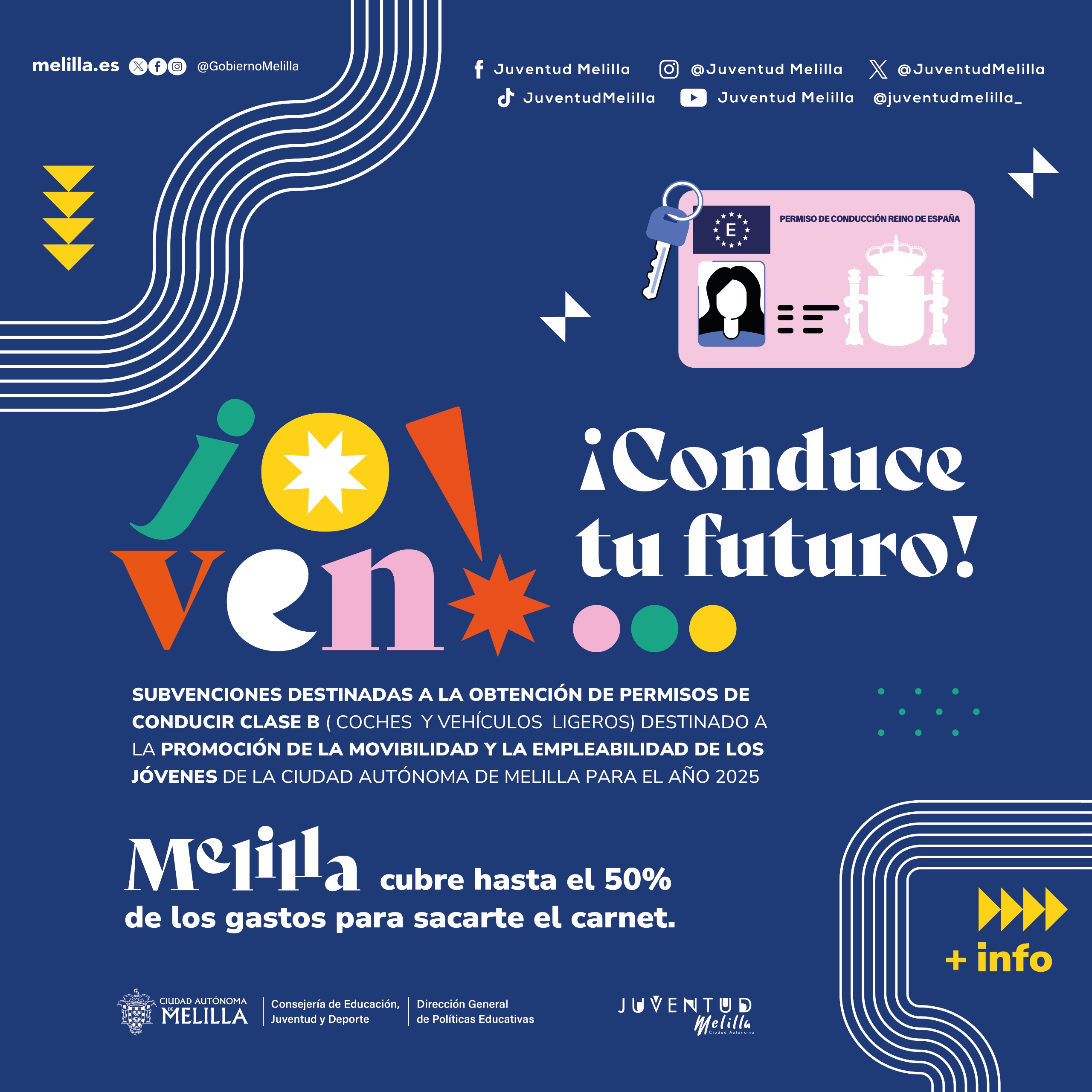 Cartel Conduce tu futuro - Subvenciones destinadas a la obtencin de permisos de conducir clase B