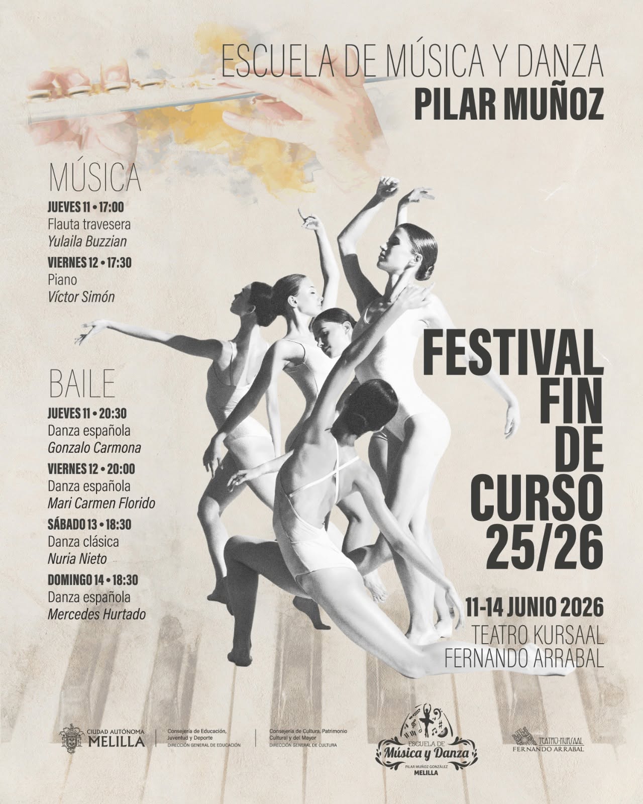 CARTEL Festival fin de curso 2025/26 Escuela de M�sica y Danza 'Pilar Mu�oz'