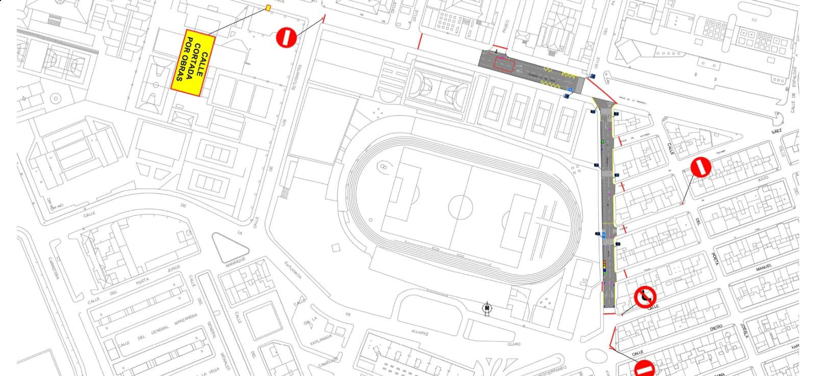 Aviso de obras en Calle Alfonso X y Avenida de la Juventud desde el 3 de marzo