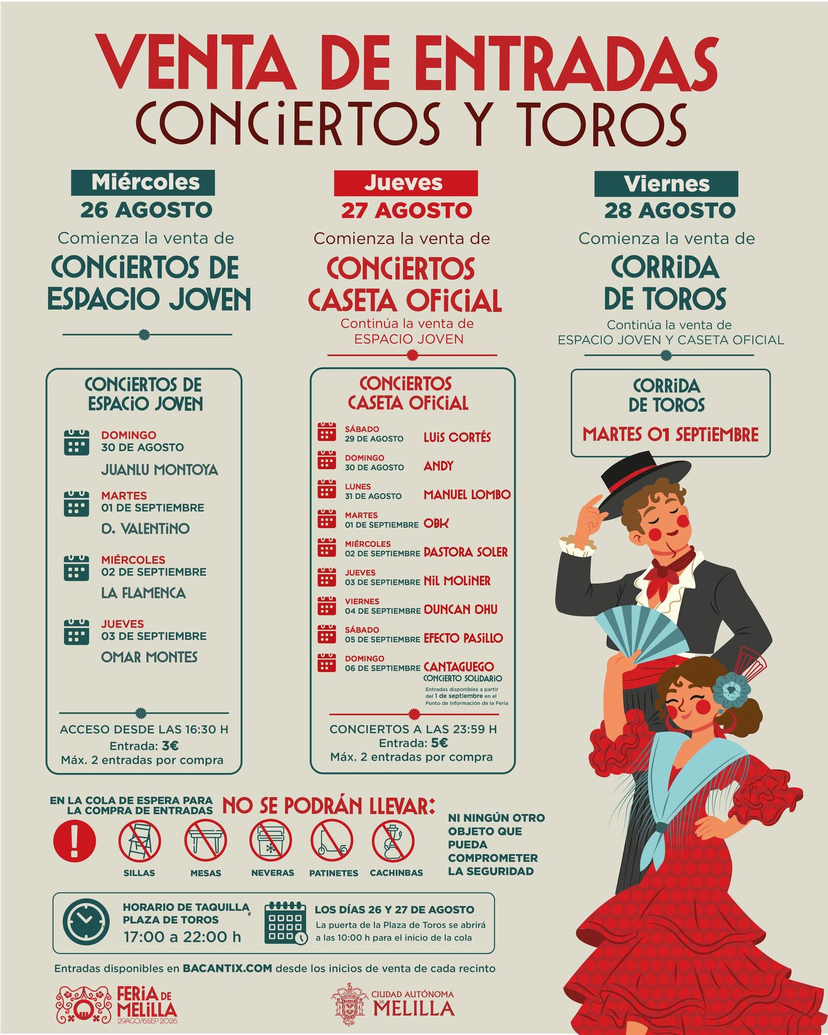 CARTEL Venta de entradas para la Feria de Melilla