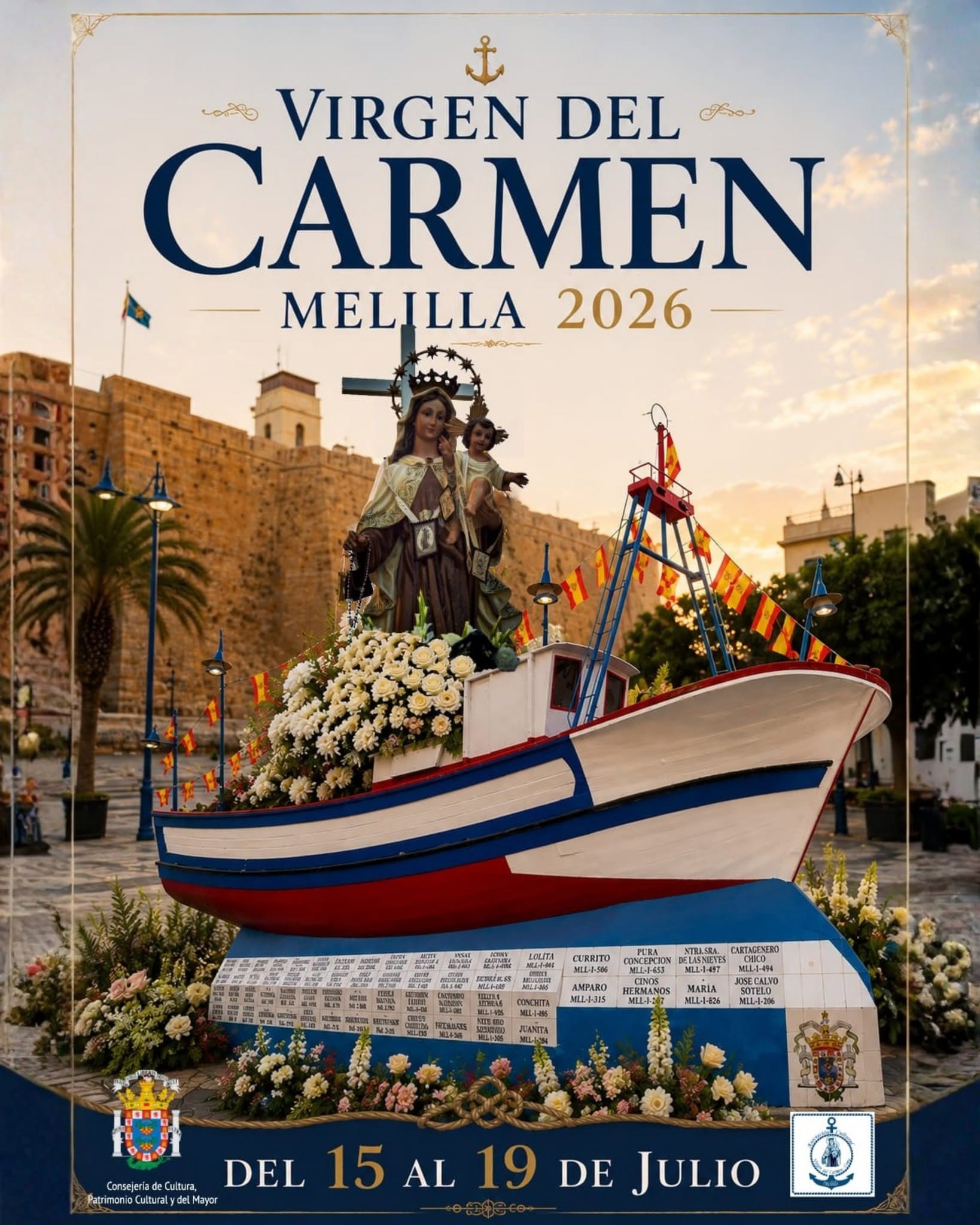 Cartel Virgen del Carmen - Melilla 2026