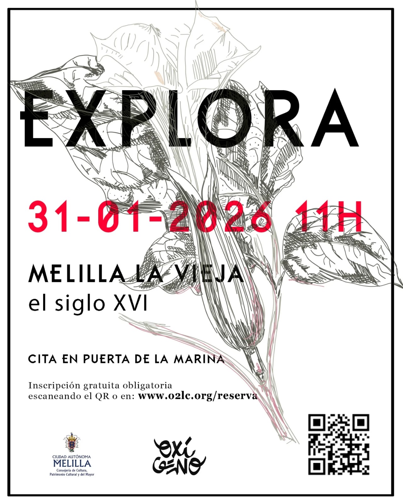 Cartel Explora Melilla la Vieja - Ox�geno Laboratorio Cultural