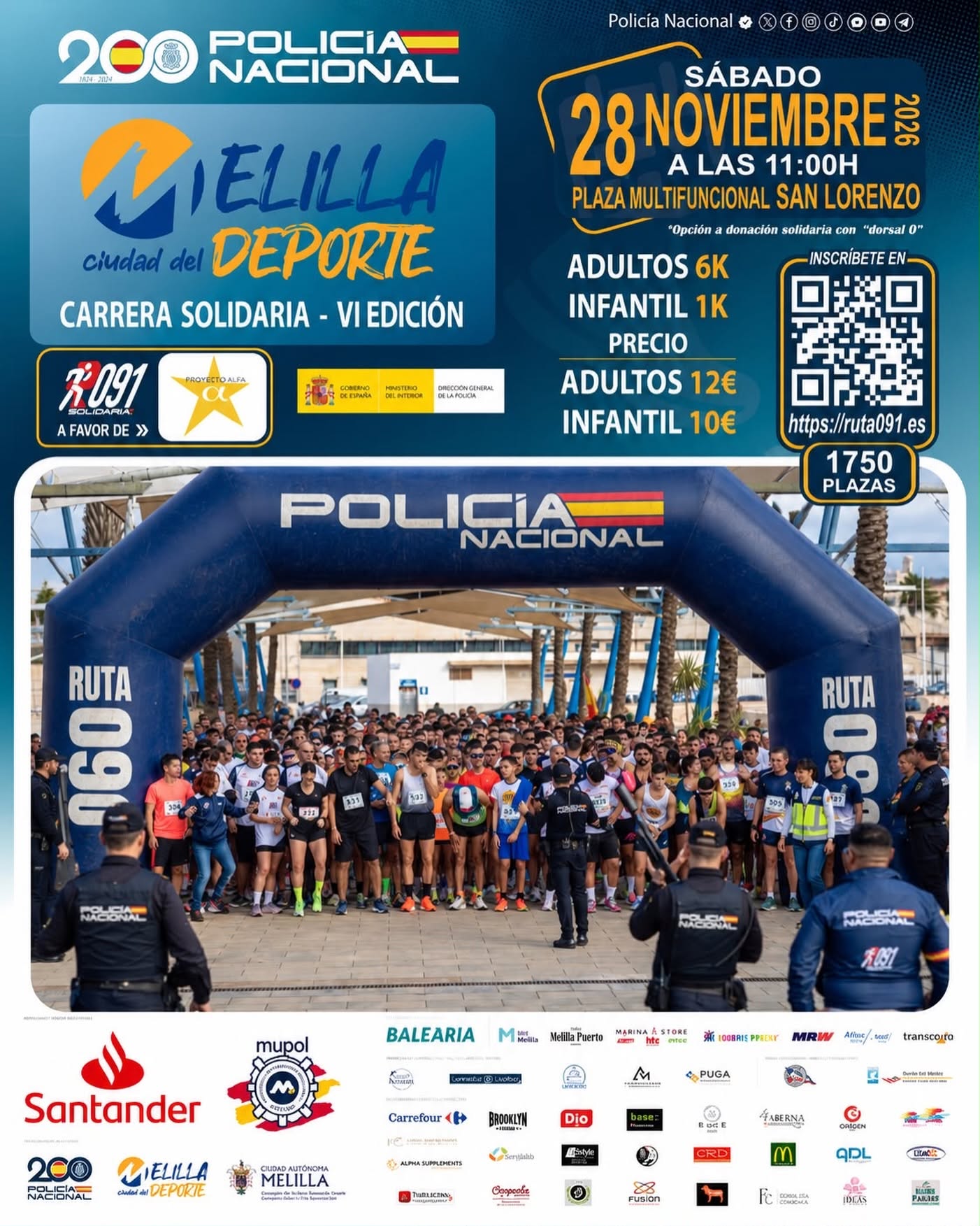 Cartel VI Carrera Solidaria Ruta 091