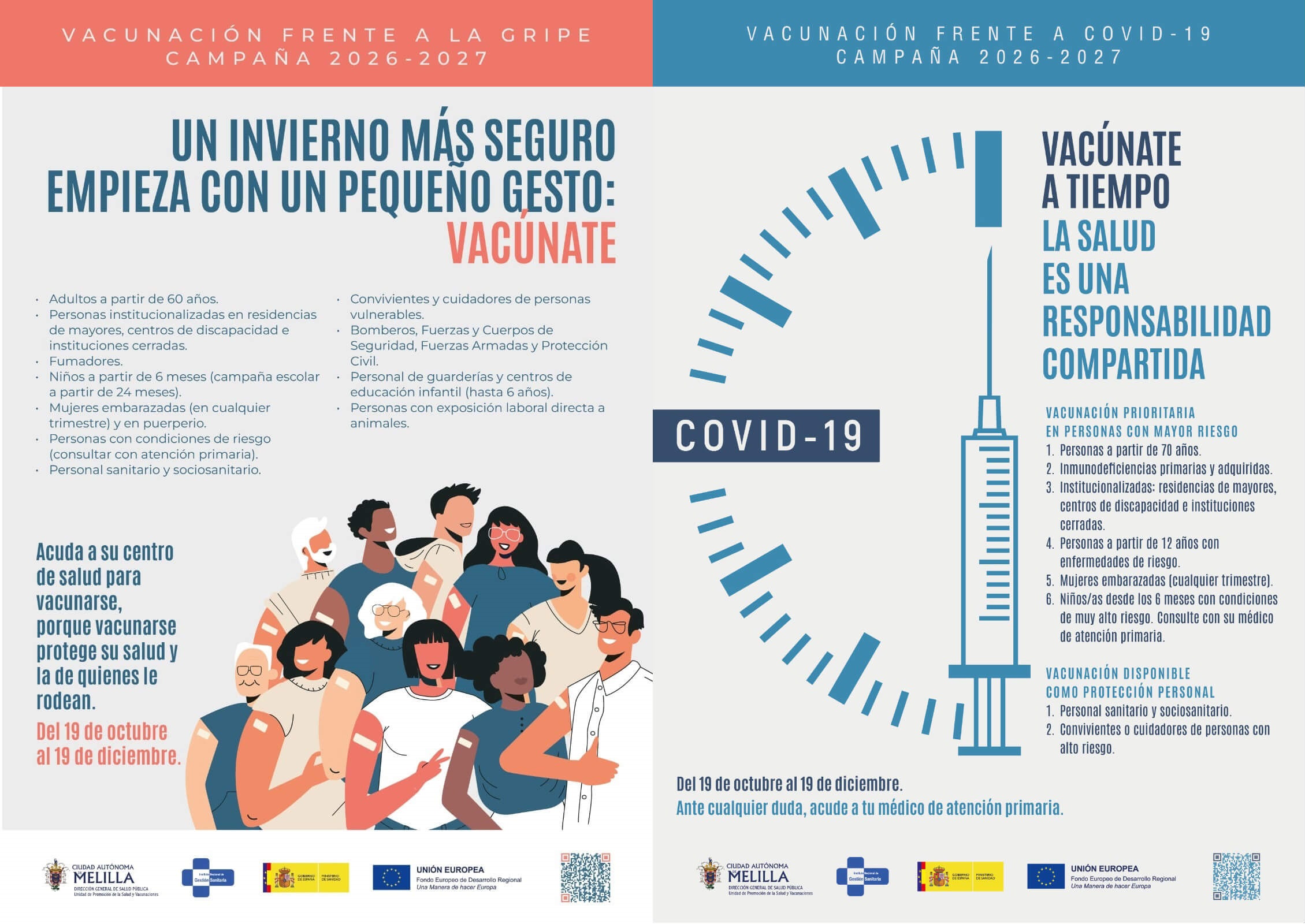CARTEL Campa�a de vacunaci�n contra la Gripe y Covid-19 2026-2027